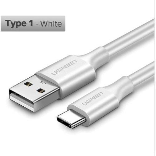 UGREEN  Type-C Cable Pvc Jacket Data Speed 480Mbps Charging Speed 5V 3A 1M In White