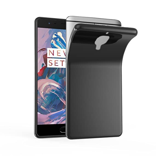 【CSmart】 Étui Coque de protection arrière ultra fin et souple en silicone TPU Jelly pour Oneplus 3 Three, noir