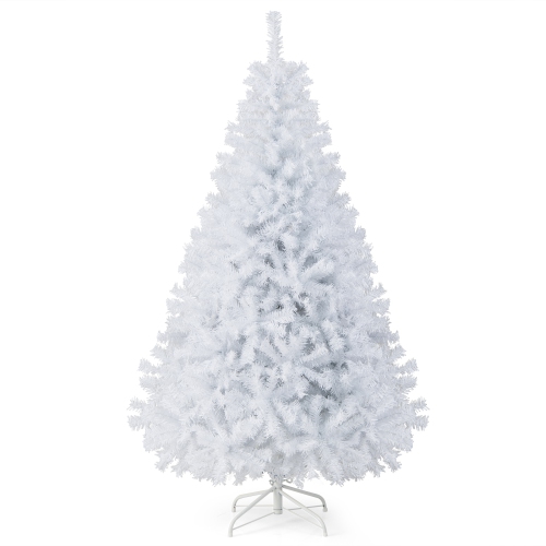 GYMAX  6Ft/ 7.5Ft/ 9Ft Christmas Tree Classic Pine Tree In White