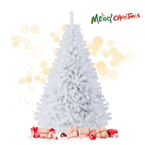 Gymax 6ft/ 7.5ft/ 9ft White Christmas Tree Classic Pine Tree