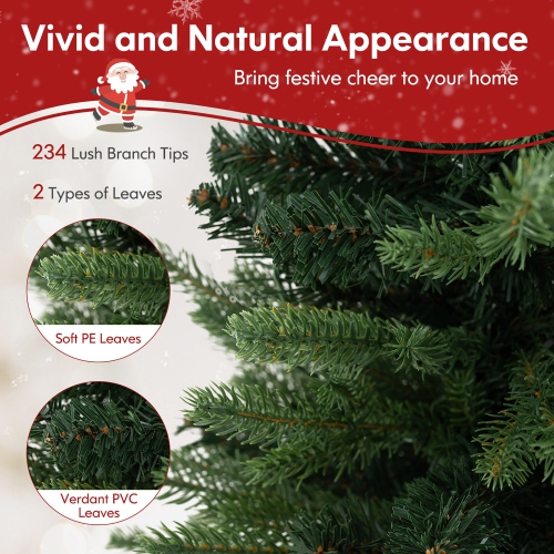 Gymax 24'' Mini Pre-Lit Christmas Tree Small Tabletop Fir Xmas Tree w/ 35 LED Lights