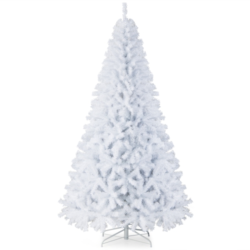 GYMAX  6Ft/ 7.5Ft/ 9Ft Christmas Tree Classic Pine Tree In White