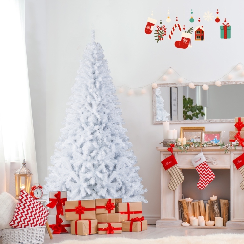 Gymax 6ft/ 7.5ft/ 9ft White Christmas Tree Classic Pine Tree