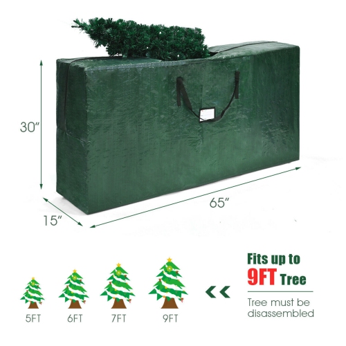 Gymax Christmas Tree Storage Bag Heavy Duty PE Large Container For 9ft Artificial Tree