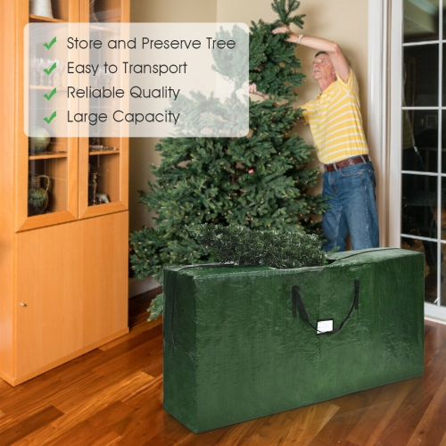 Gymax Christmas Tree Storage Bag Heavy Duty PE Large Container For 9ft Artificial Tree