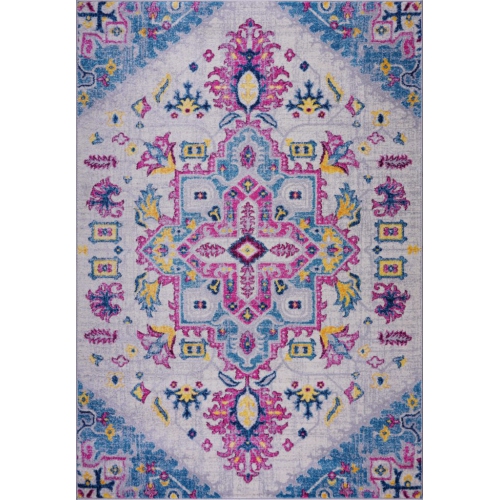 LA DOLE RUGS  Ladole Rugs Shareen Traditional Sustainable Area Rug Carpet In Multicolor, 5X8 (5'3" X 7'6", 160Cm X 230Cm) In Blue