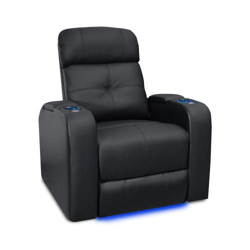 Valencia Verona Premium Top Grain 9000 Leather Single Power Recliner LED Lighting Home theatre Seating