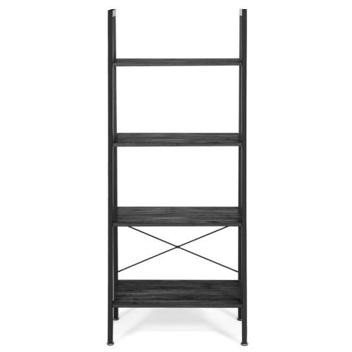 Gymax 4-Tier Ladder Shelf Ladder Bookcase Bookshelf Display Rack Plant Stand