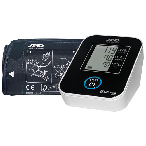 Tensiomètre Bluetooth UltraConnect de LifeSource A&D Medical - Noir/Blanc