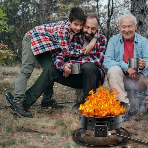 Gymax Portable Propane Outdoor Gas Fire Pit W/ Cover & Carry Kit 19-Inch 58,000 BTU