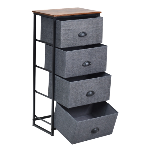Gymax 4 Drawers Dresser Chest Storage Tower Side Table Display Home Furniture Black