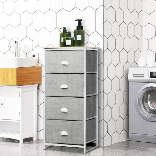 Gymax 4 Drawers Dresser Chest Storage Tower Side Table Display Home Furniture Office