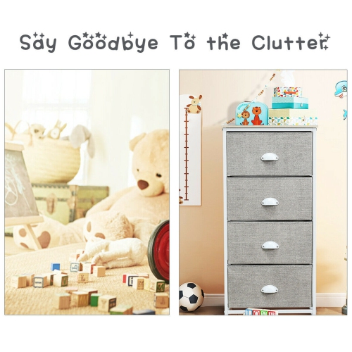 Gymax 4 Drawers Dresser Chest Storage Tower Side Table Display Home Furniture Office