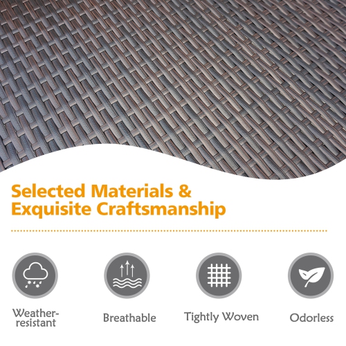 Gymax 2PCS Cushioned Outdoor Wicker Chaise Lounge Chair w/ Wheel Adjustable Backrest