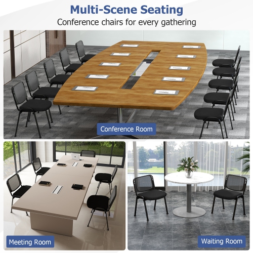 Gymax Set of 5 Conference Chair Mesh Back Office Waiting Room Guest Reception Black