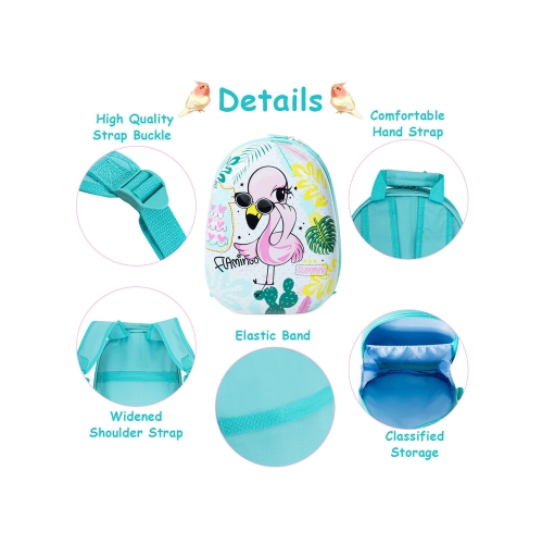 Gymax 2PC Kids Luggage Set Backpack & Rolling Suitcase Travel ABS Flamingos