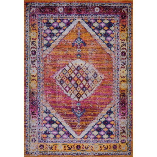 Ladole Rugs Sapphire Traditional Made in Europe Area Rug Carpet in Orange Burgundy, 7x10