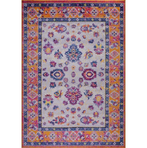 Ladole Rugs Topaz Traditional Design Innovative European Area Rug Carpet in Orange Pink, 7x10