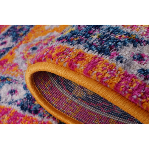 Ladole Rugs Topaz Traditional Design Innovative European Area Rug Carpet in Orange Pink, 7x10