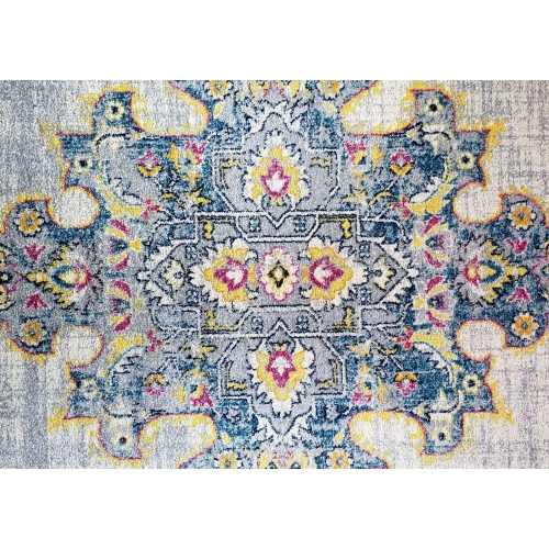 Ladole Rugs Geode Antique Style Indoor Traditional Area Rug Carpet in Turquoise Grey, 3x10