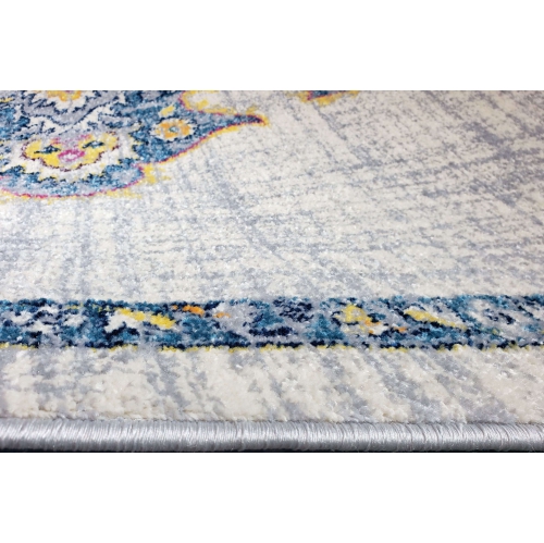 Ladole Rugs Geode Antique Style Indoor Traditional Area Rug Carpet in Turquoise Grey, 5x8