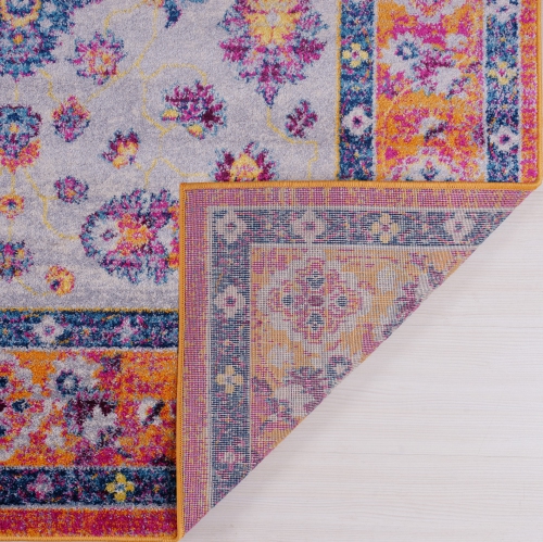 Ladole Rugs Topaz Traditional Design Innovative European Area Rug Carpet in Orange Pink, 5x8