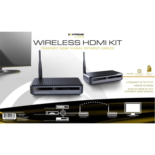 Xtreme XHV1-1020-BLK High Definition HDMI Wireless Kit - Transmitter Without Cables, Black
