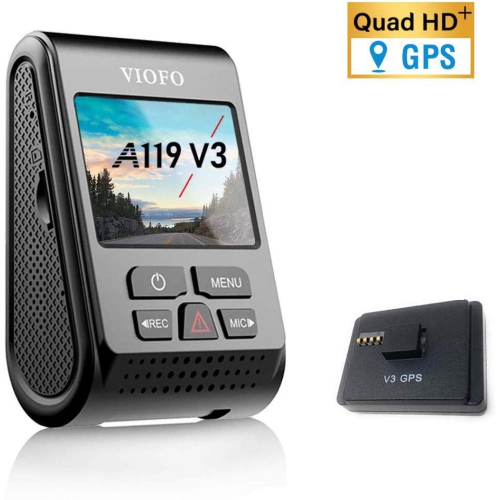 VIOFO A119 V3 2.5K Dash Cam 2560 X 1600P Quad HD+ Car DVR with GPS Logger