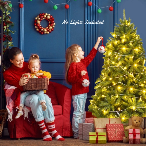 Sapin de Noël artificiel à charnières de qualité supérieure 6 pi de Costway avec 1250 embouts de branches