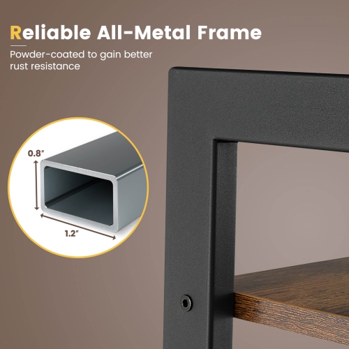 Costway 4-Tier Bookshelf Industrial Display Storage Shelf Plant Flower Stand Metal Frame