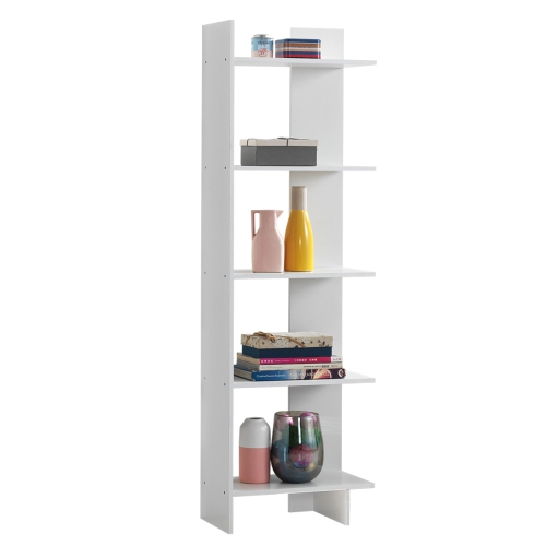 COSTWAY  5-Tier Bookcase Storage Open Shelves Display Unit Room Divider