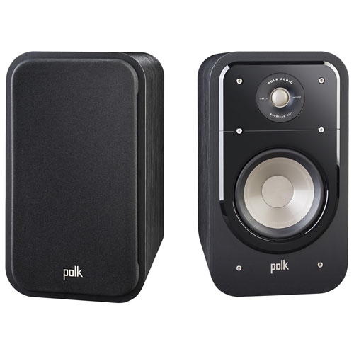 Polk Audio S20 125 Watt Bookshelf Speaker Pair Black Walnut