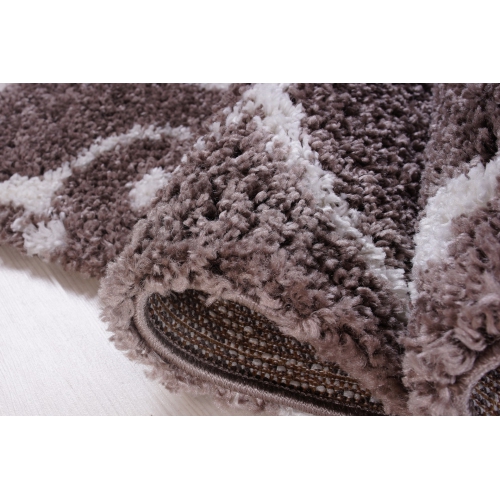 Ladole Rugs Shaggy Rabat Abstract Spirals Indoor Area Rug Carpet in Mink White, 8x11