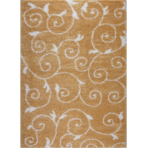 Ladole – Tapis bleu paillasson Shaggy Rabat, intérieur, petit tapis d’entrée, jaune foncé, 2 x 3