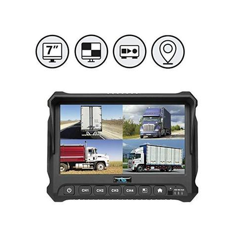 REAR VIEW SAFETY  7" Digital Quad View Color Monitor With Built-In Dvr