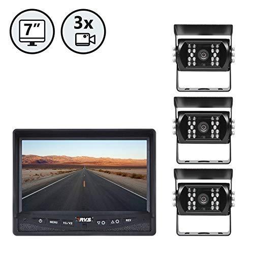 REAR VIEW SAFETY  Backup Camera System Three Camera Setup Rvs-770615-Nm