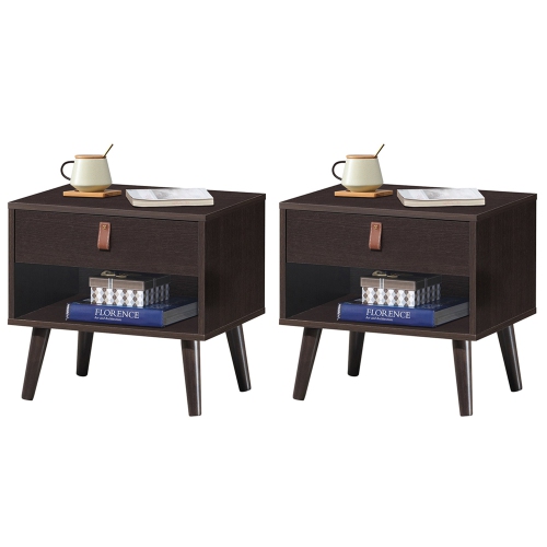 Costway set deals of 2 nightstands