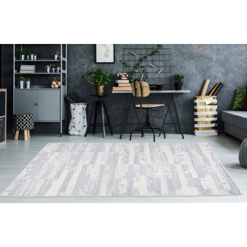 Ladole Rugs Modeno Cream Ivory Abstract Modern Polypropylene Indoor Area Rug Carpet, 8x10