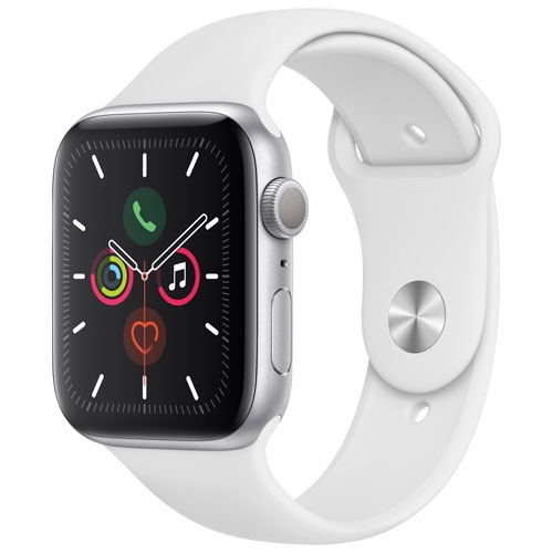 Apple Watch Series 5 (GPS) 44mm Silver Aluminium Case with White 