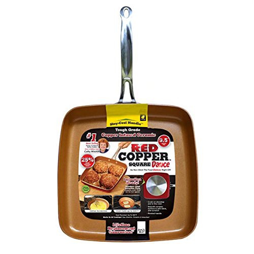 Red Copper Square Dance Pan