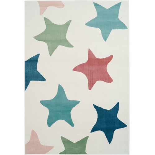 LA DOLE RUGS  Ladole Rugs Stars Pattern Kids Rug Machine Made Indoor Area Rug Carpet In Multicolor, 7X10 (6'5" X 9'5", 200Cm X 290Cm)