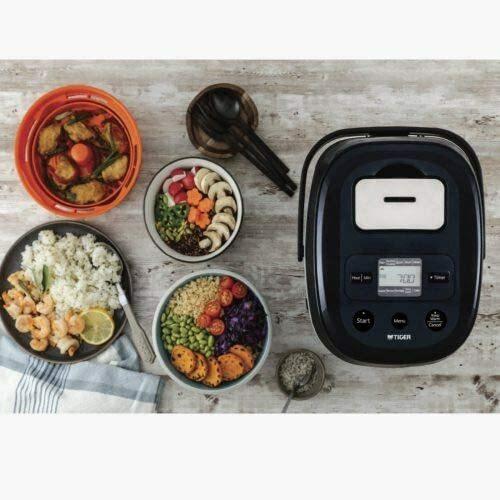 Tiger Micom Rice Cooker with Healthy Tacook Cooking Plate - 10-Cup - Black - JBX-A18U