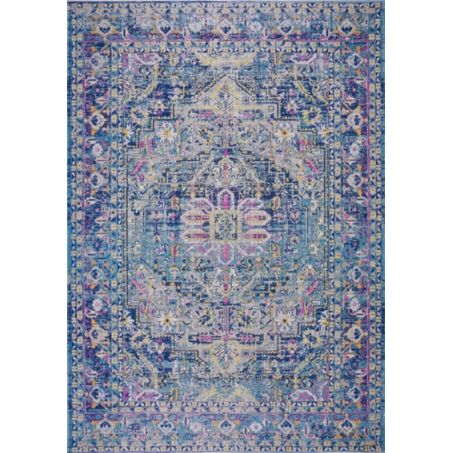 Ladole Rugs Rowen Beautiful Blue Traditional Outdoor Area Rug Carpet, 4x5
