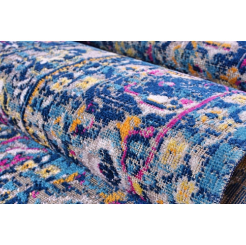 Ladole Rugs Rowen Beautiful Blue Traditional Outdoor Area Rug Carpet, 4x5