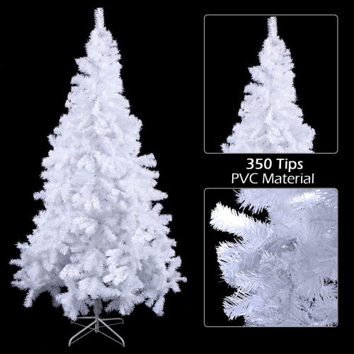 Costway 5Ft Artificial PVC Christmas Tree W/ Stand Xmas Holiday Decor White
