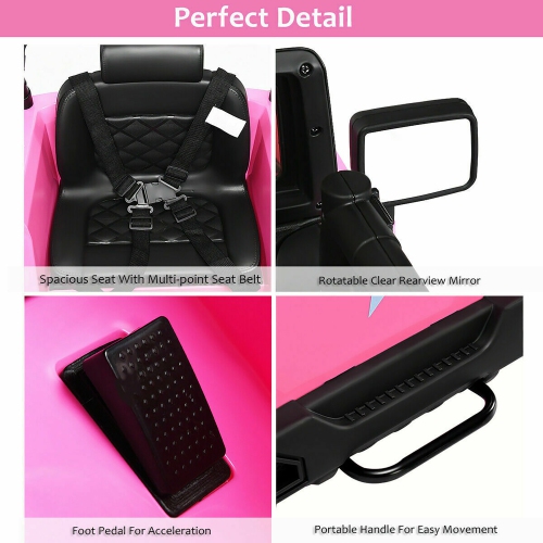 Costway 12V Kids Ride On Truck Car w/Bluetooth Remote Control MP3 Music LED Lights