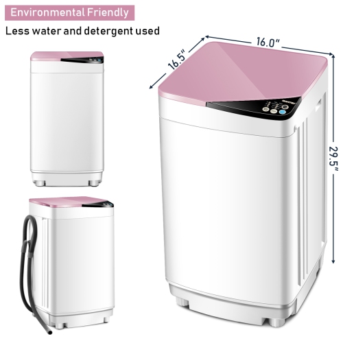 Costway Full-Automatic Portable Washing Machine 7.7lbs Washer with Germicidal UV-Light Spinner