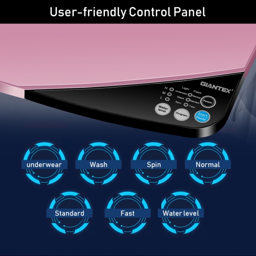 Costway Full-Automatic Portable Washing Machine 7.7lbs Washer with Germicidal UV-Light Spinner