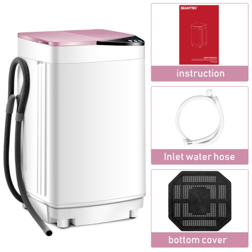 Costway Full-Automatic Portable Washing Machine 7.7lbs Washer with Germicidal UV-Light Spinner