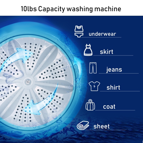 Costway Full-Automatic Portable Washing Machine 7.7lbs Washer with Germicidal UV-Light Spinner - Yellow